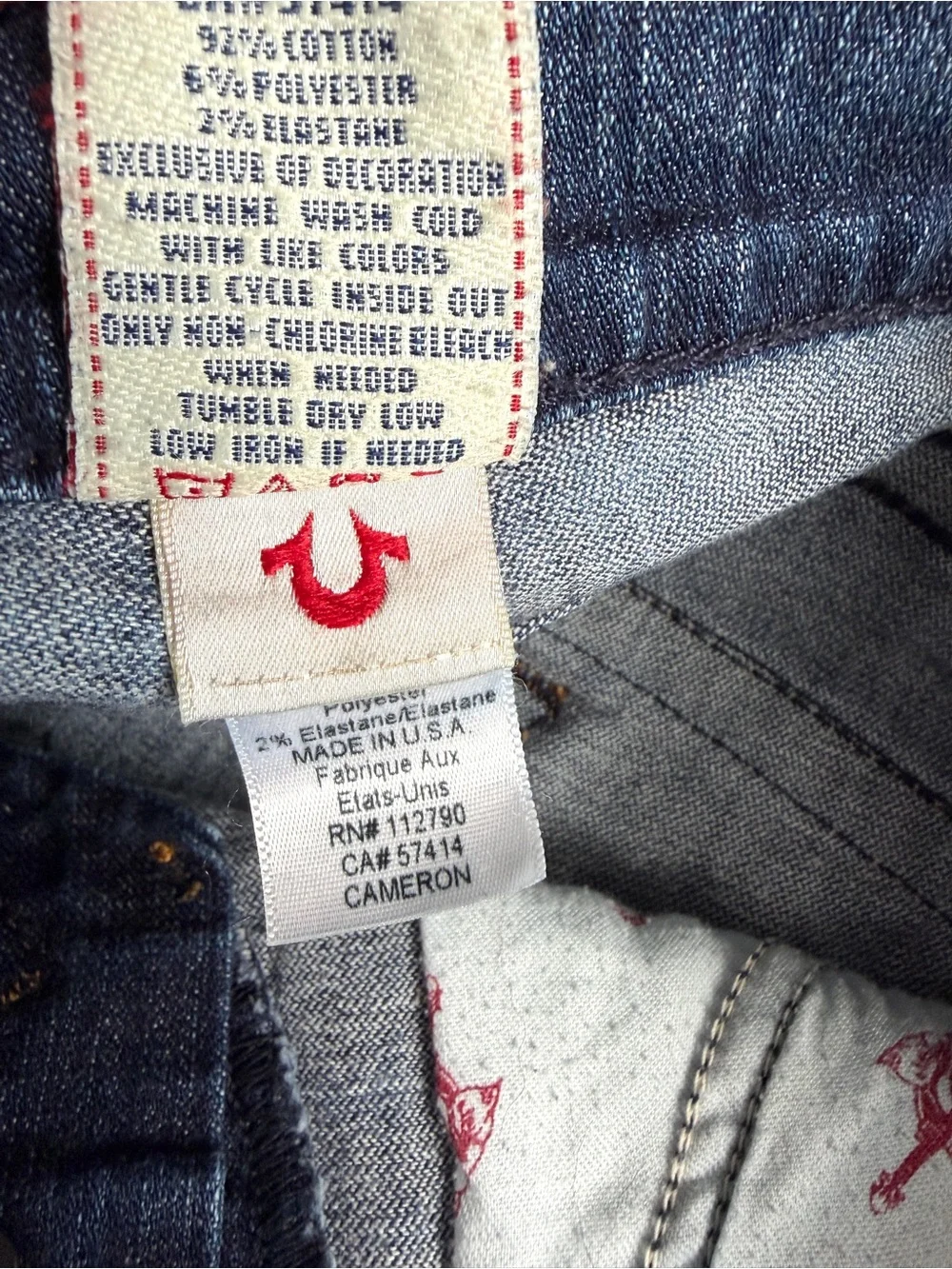 True Religion Womens Shorts Size 26 Cameron Cut Off Denim Blue Jean Cuffed Y2K